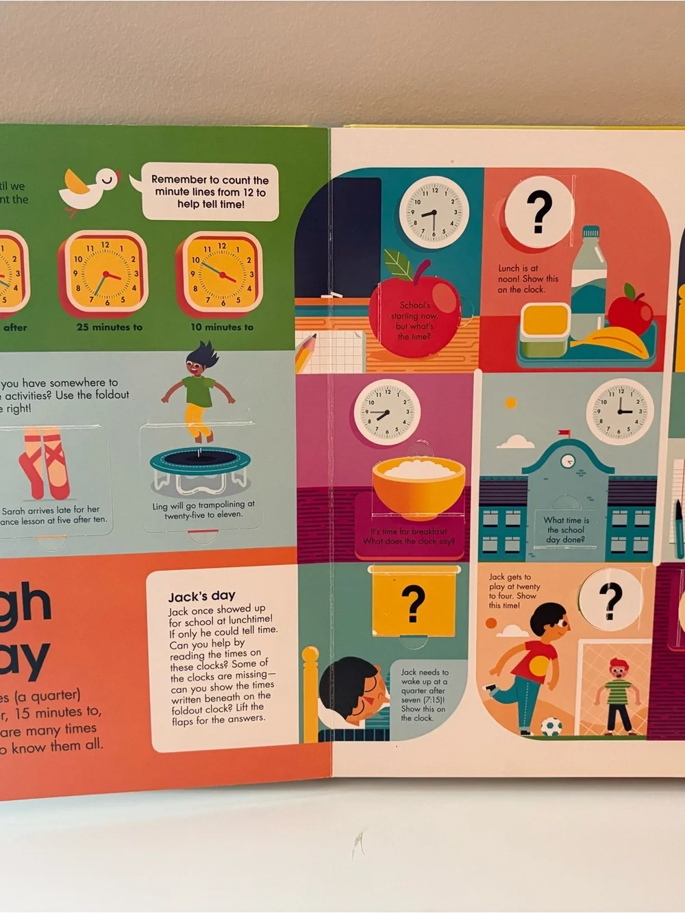 How to Tell Time Kids Learning Clock Book - Blue and Yellow